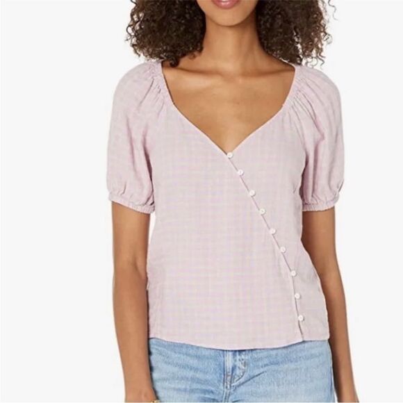 NWT Madewell Gingham Puff Sleeve Button Down Top. Size X-Large - Picture 1 of 8